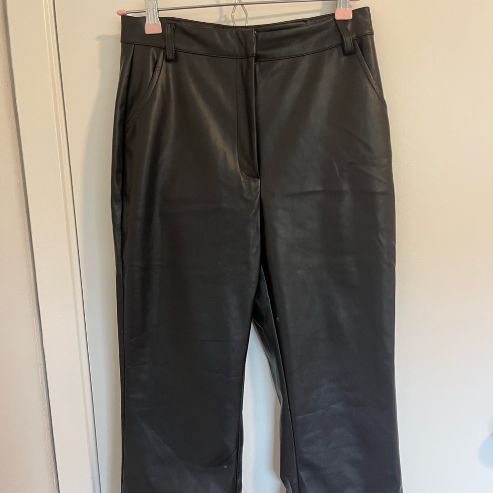 Meshki Black Leather Pants